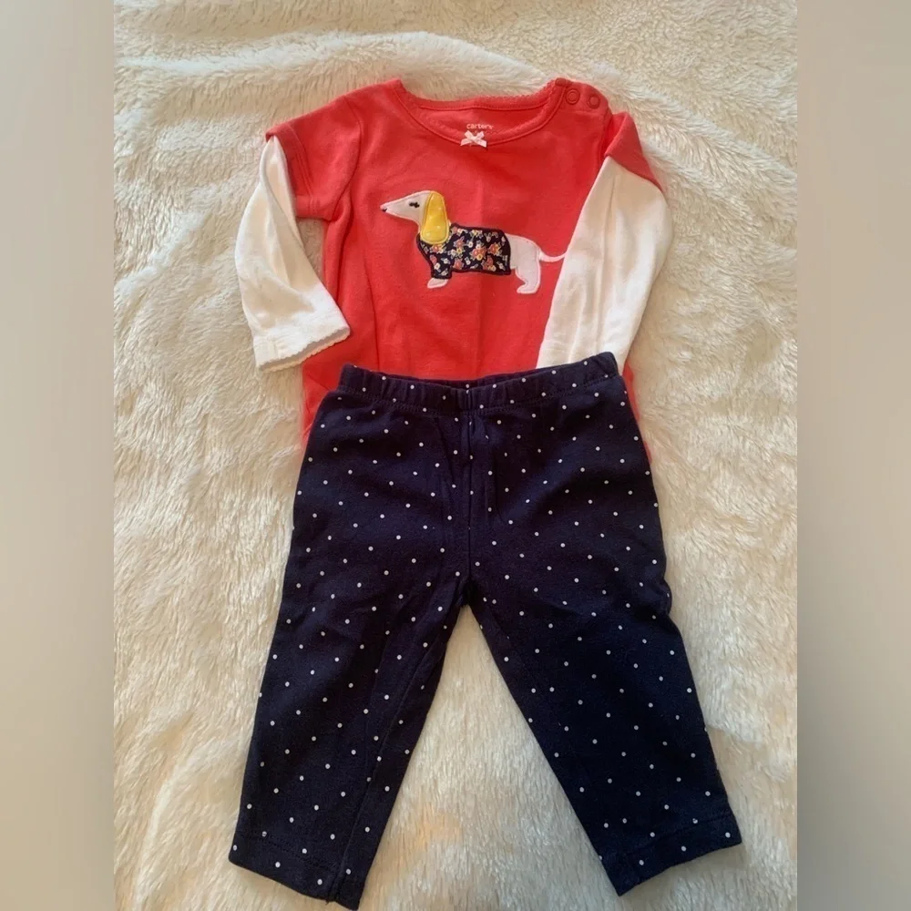 Carters - Size 6 months 2 piece outfit - long sleeve